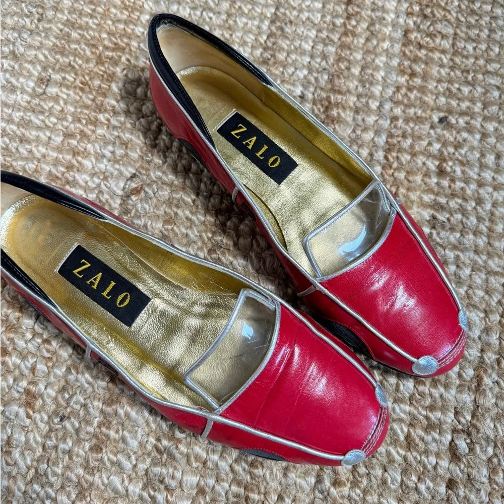 Zalo -Whimsical‎ Red Leather Sports Car Design Shoes US Size 7.5